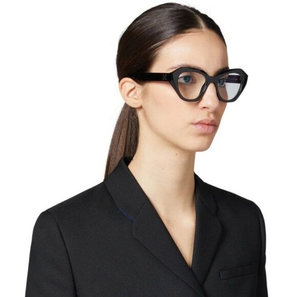 Off-White STYLE 43 Women Eyeglasses Black Cat Eye OERJ043 STYLE 43 1000 NEW AUT